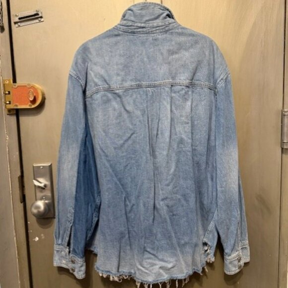 Retro Laura Ashley patchwork distressed denim shirt - RARE - Picture 13 of 16